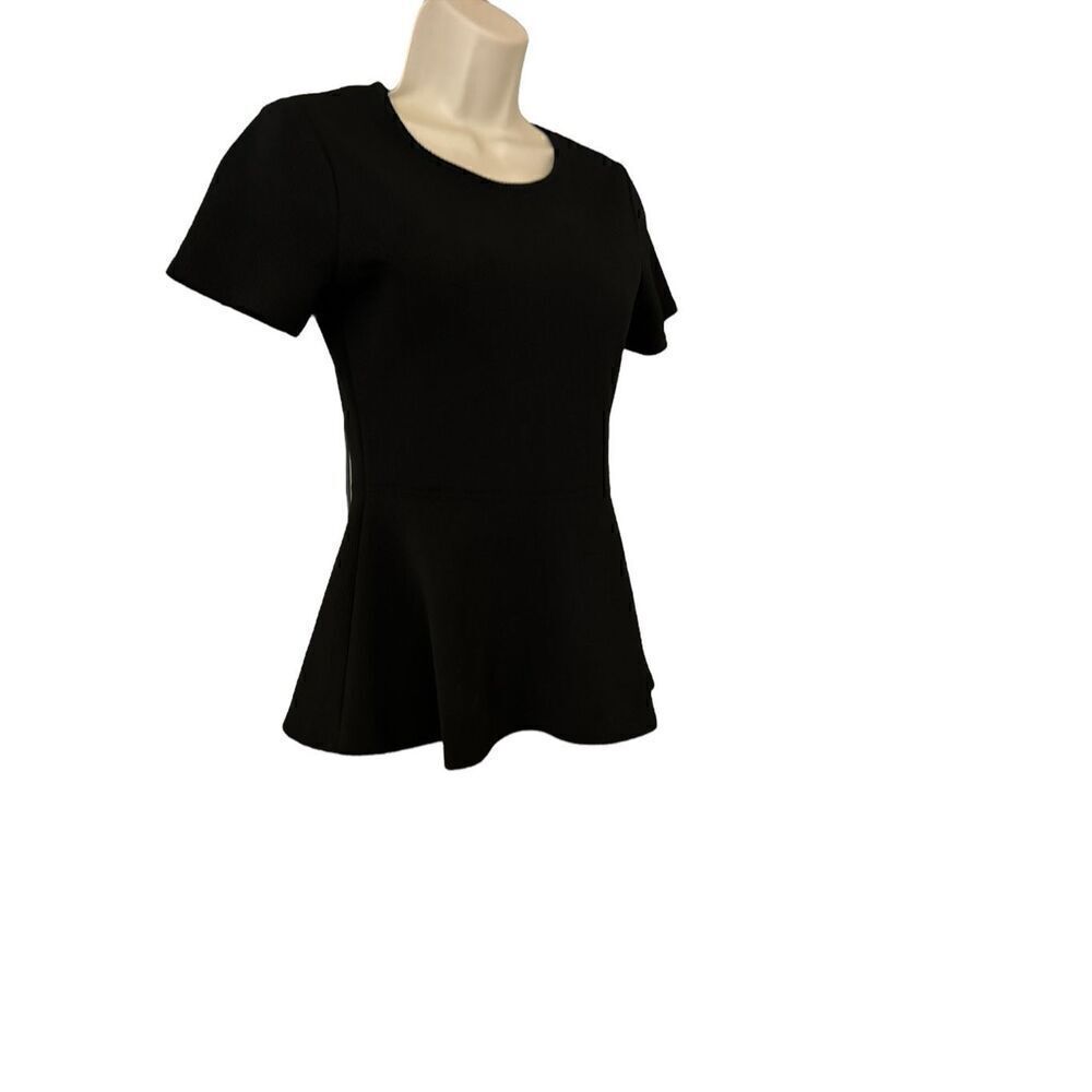 Caution to the Wind Womens Black Short Sleeve Peplum Blouse Size Small - Picture 2 of 6